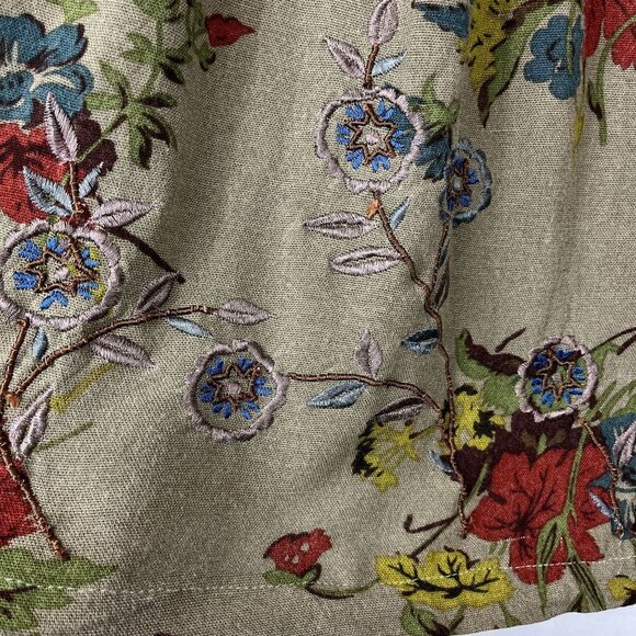 Cabi All Over Floral Embroidered Midi Skirt Women 6 Cottage Twee Academia Whimsy - Picture 3 of 9